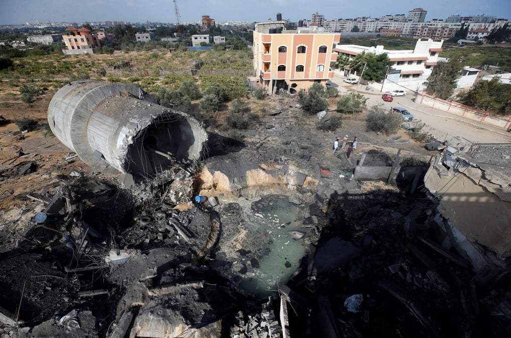 Frappe aerienne israelienne a gaza, quatre blesses