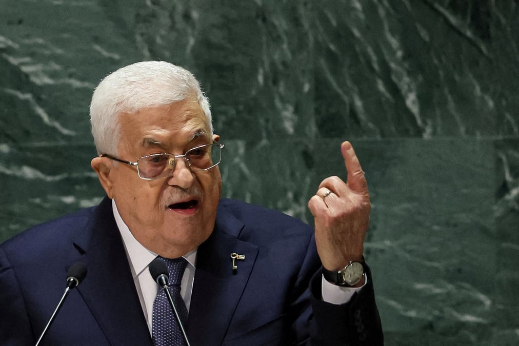 Le president palestinien mahmoud abbas lors de l'assemblee generale de l'onu