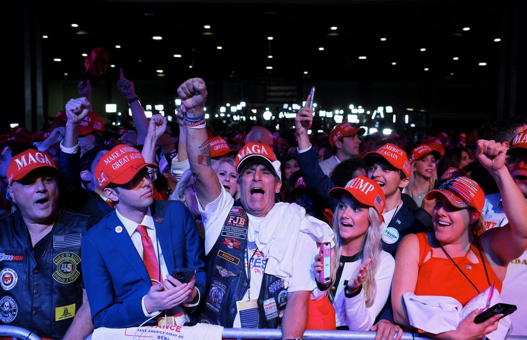 2024 u.s. presidential election night, at palm beach county convention center, in west palm beach, florida