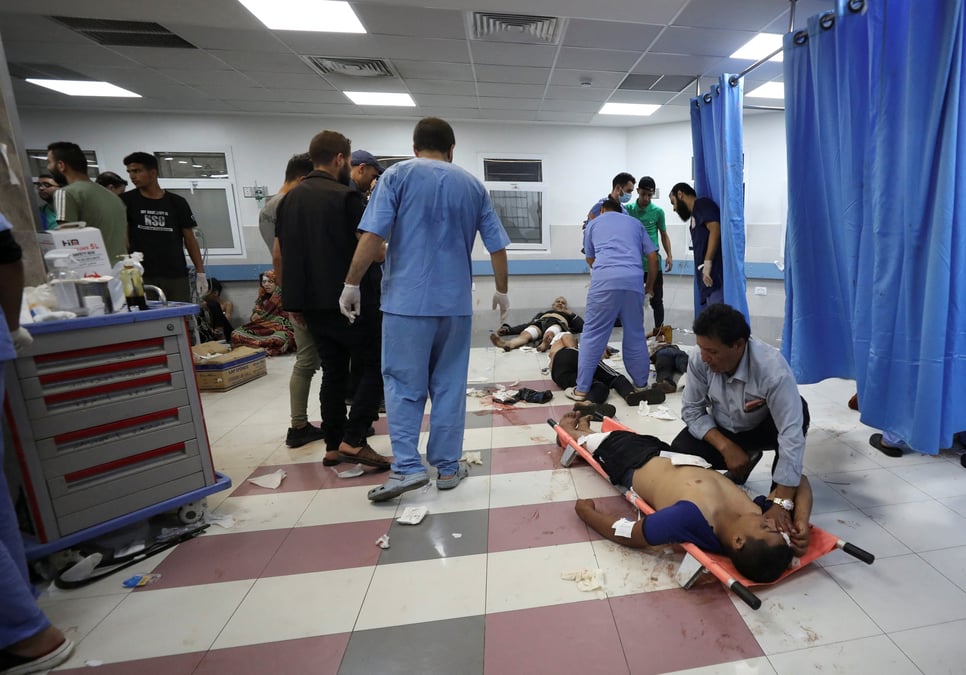 Photo d'un hopital de la ville de gaza lors d'une frappe aerienne israelienne