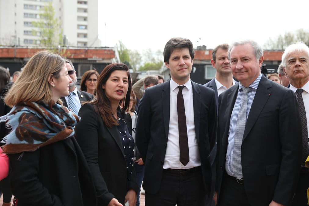 Dans le cadre de son mandat, Sophia Belkacem-Gonzales de Canales (deuxième en partant de la gauche) était notamment présente aux côtés du ministre du Logement, Julien Denormandie, lors de son déplacement à Toulouse le 8 avril.