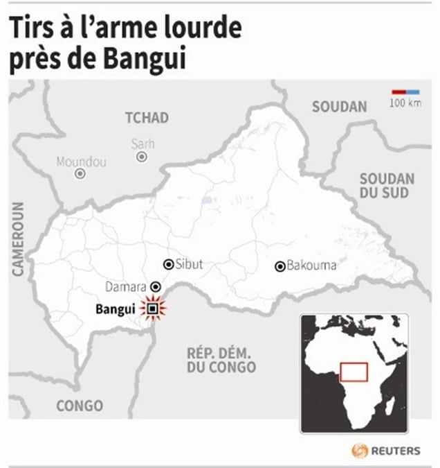 Des tirs à l'arme lourde entendus près de Bangui