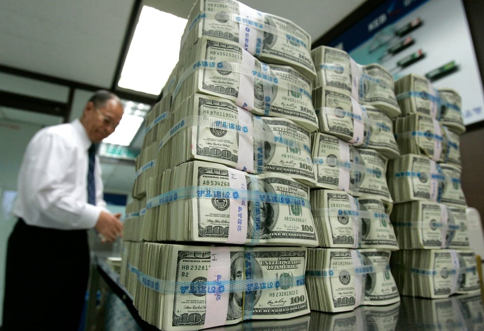 Dollar, billets, Etats-Unis, monnaie, Corée du Sud, Asie,