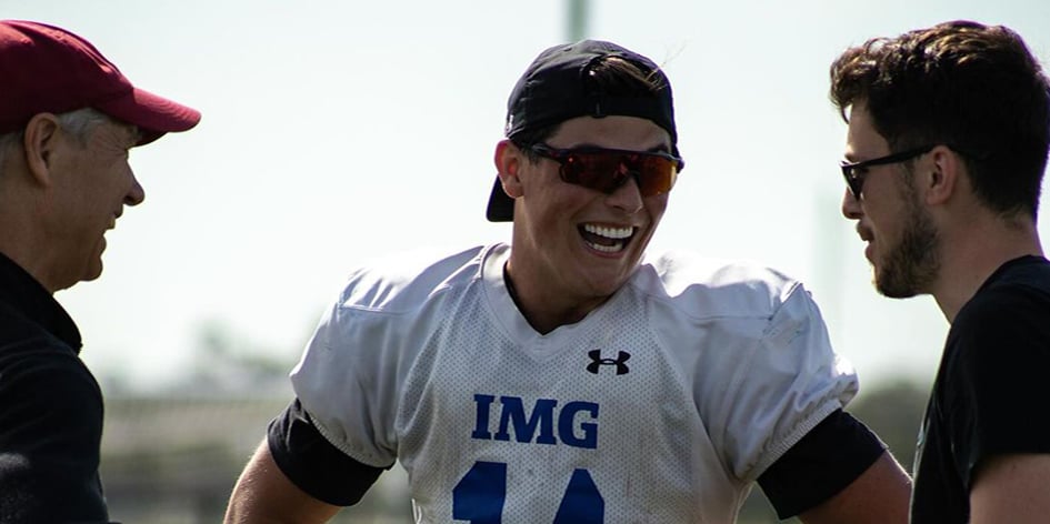 Louis Rees-Zammit, 23 ans, lors du programme NFL en Floride.