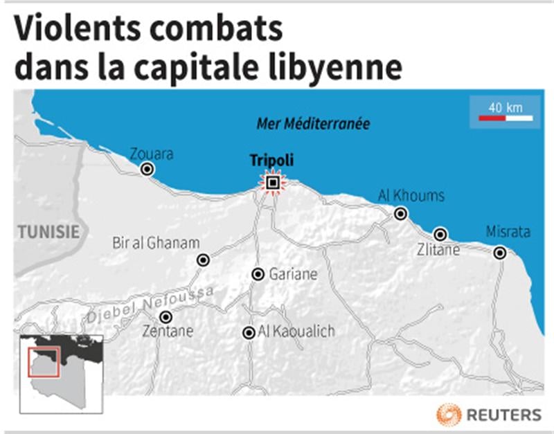Violents combats dans la capitale libyenne