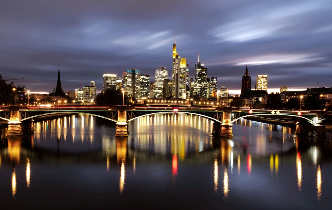 Le quartier des affaires de francfort, en allemagne