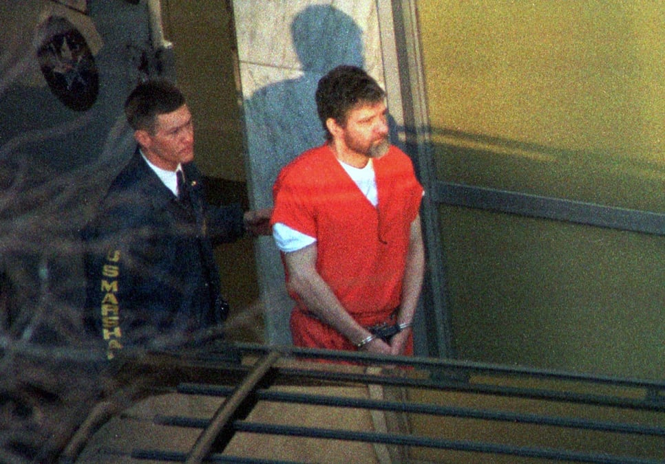 Unabomb suspect theodore kazcynski escorted from court