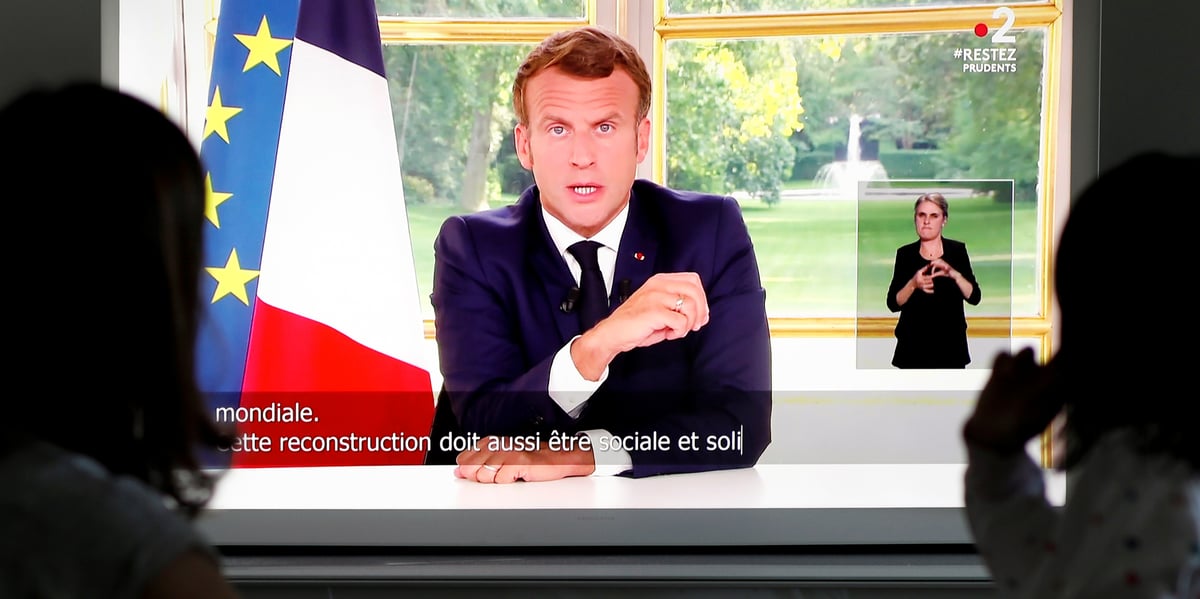 Face à la crise économique brutale qui s'annonce, il a exclu d'augmenter les impôts pour financer les dépenses liées à la crise, mais prévenu qu'il fallait "travailler et produire davantage".