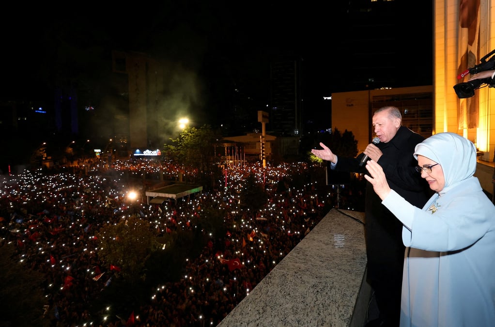 Le president turc tayyip erdogan a ankara, en turquie