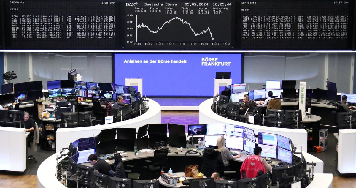 Photo du graphique de l'indice dax represente a la bourse de francfort