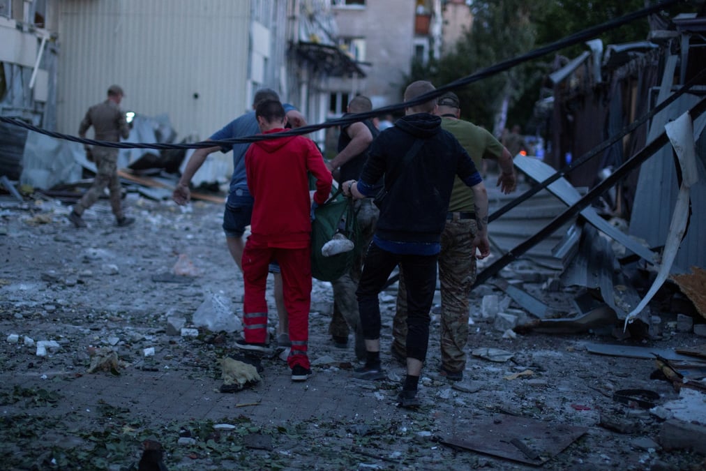 Consequences d'une attaque au missile russe a kramatorsk