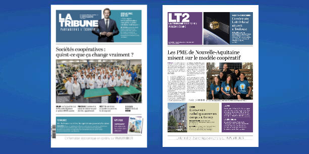 "Les PME de Nouvelle-Aquitaine misent sur le modèle coopératif", à la Une de l'hebdomadaire La Tribune ce vendredi 29 novembre 2019.