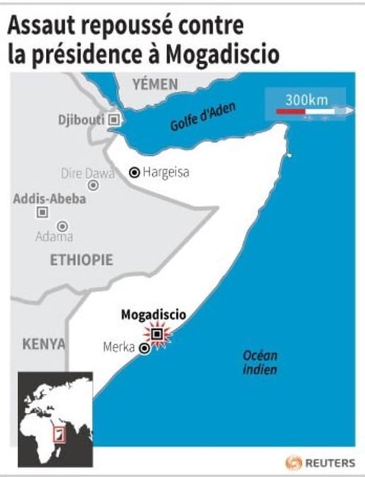 Assaut repoussé contre la présidence somalienne à Mogadiscio