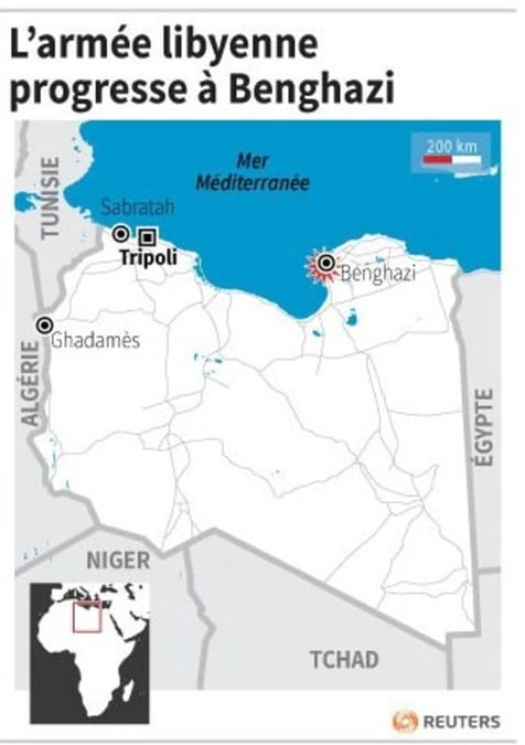 L'armee libyenne progresse a benghazi