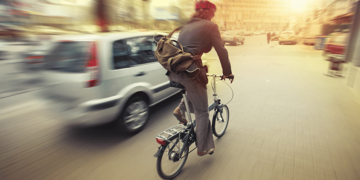 voiture, vélo, ville, encombrement, pollution
