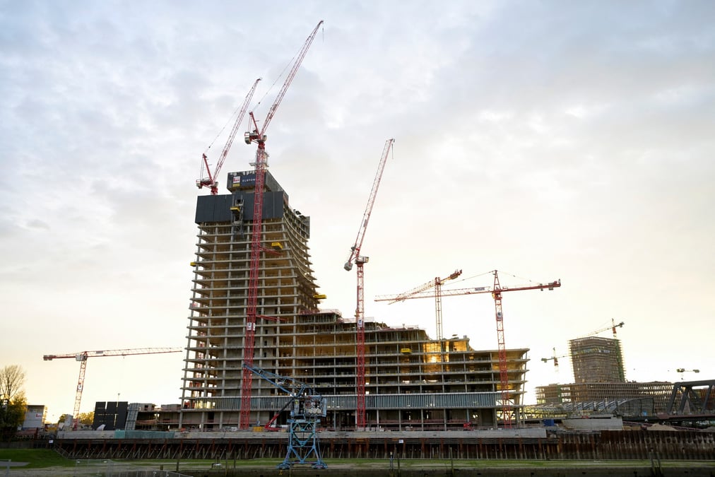 Chantier de construction de l'elbtower a hambourg