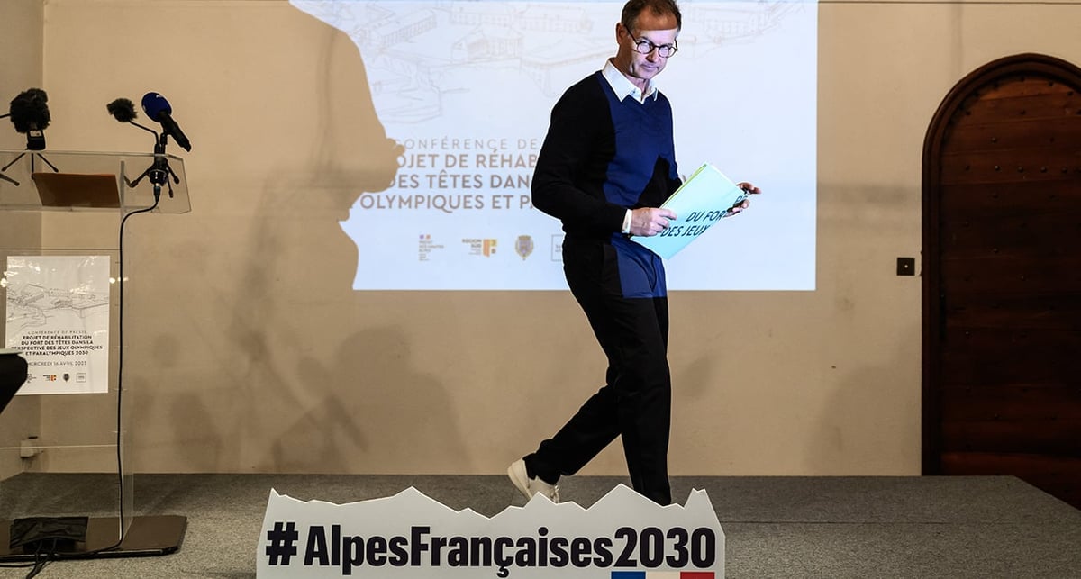 Le président du COJO pour les Jeux olympiques d’hiver de 2030 dans les Alpes françaises, Edgar Grospiron, à Briancon le 16 avril 2025.