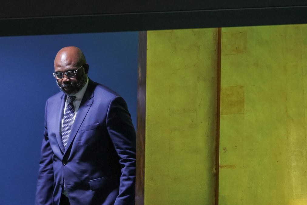 Le president du liberia, george weah, lors de l'assemblee generale de l'onu