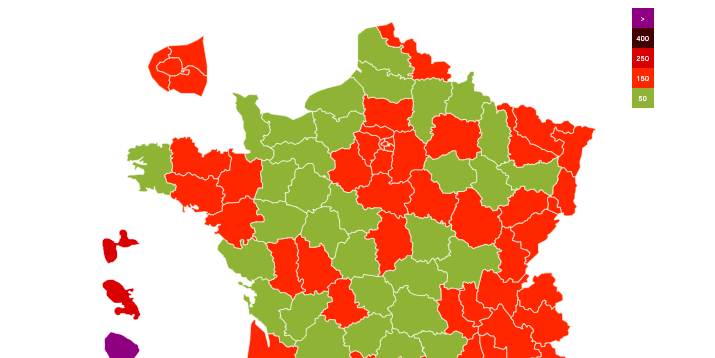 covid tracker, incidence, France