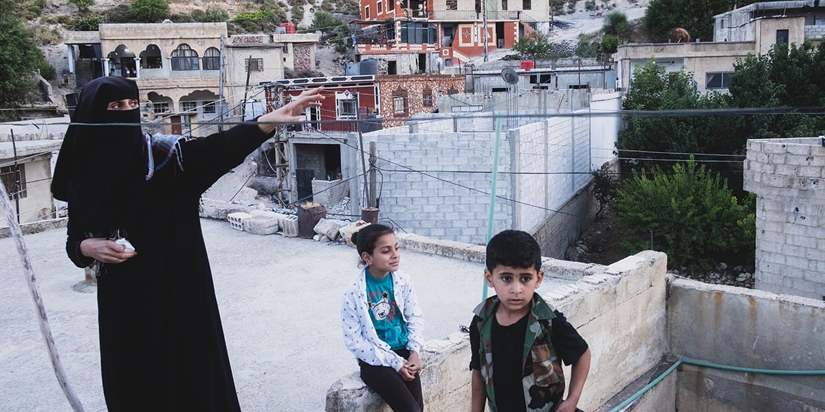 Pendant le raid de l'armée israélienne, dans le village Syrien Beit Jin.