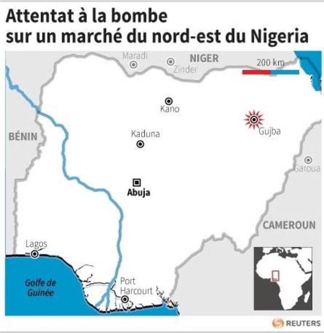Attentat a la bombe sur un marche du nord-est du nigeria 