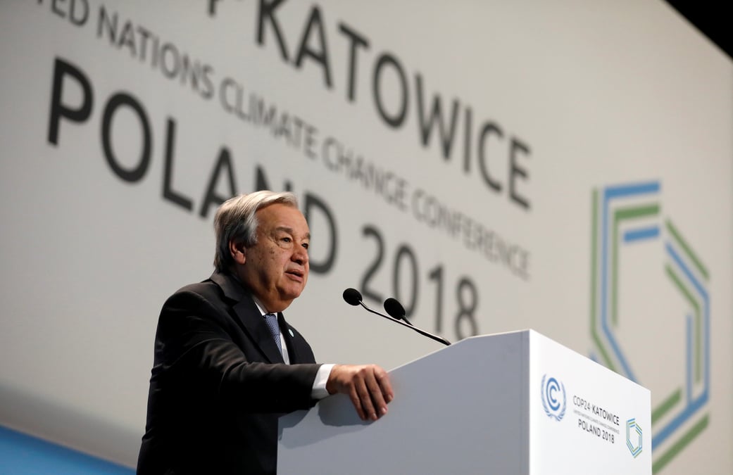 Climat: un echec a katowice serait "suicidaire", dit guterres