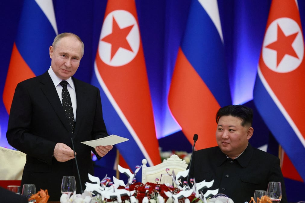 File photo: russian president putin visits north korea
