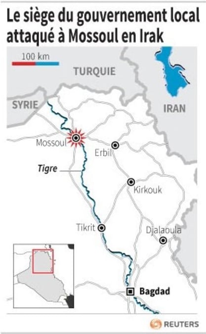 Attaque du siège du gouvernement local à Mossoul, en Irak