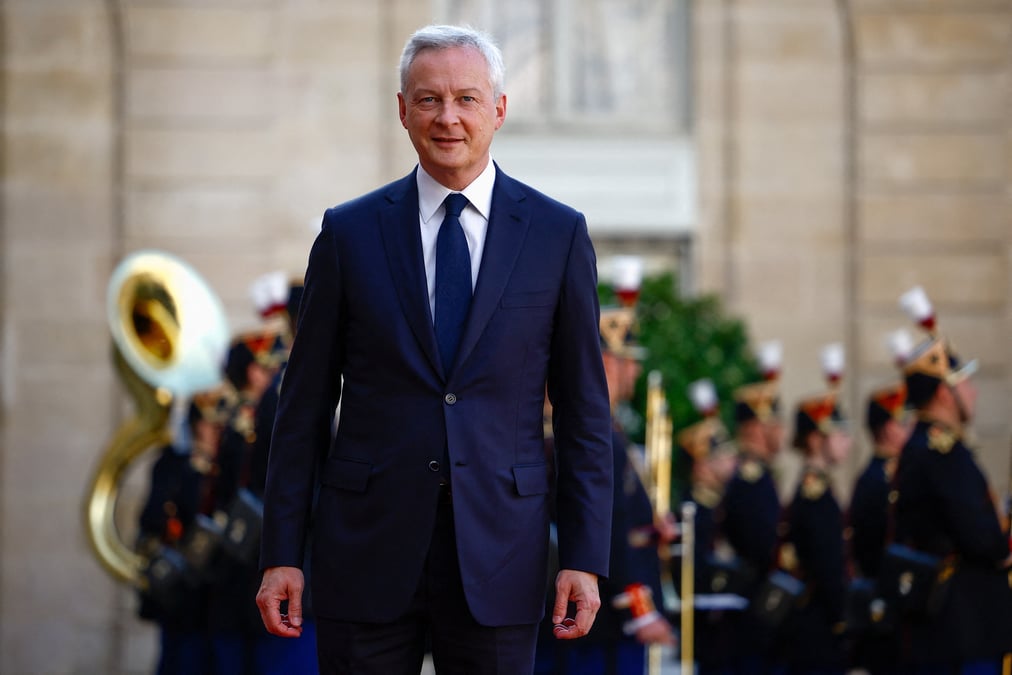 Le ministre francais de l'economie et des finances bruno le maire au palais de l'elysee a paris
