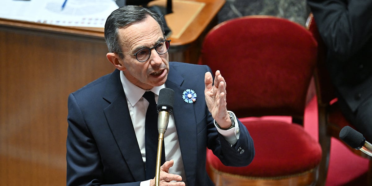 Le ministre de l'Intérieur Bruno Retailleau lors d'une séance de questions du gouvernement à l'Assemblée nationale française le 5 novembre 2024.