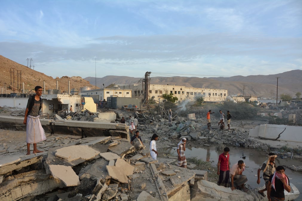 Offensive de la coalition saoudienne contre la ville de moukalla au yemen