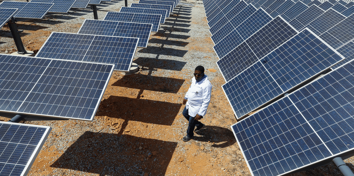 Panneaux solaires en Afrique du Sud.
