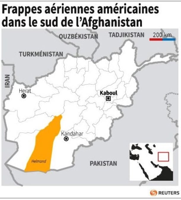Frappes aeriennes americaines dans le sud de l'afghanistan