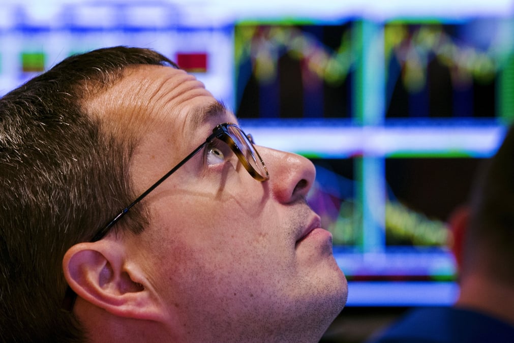Un trader de la bourse de new york, aux etats-unis