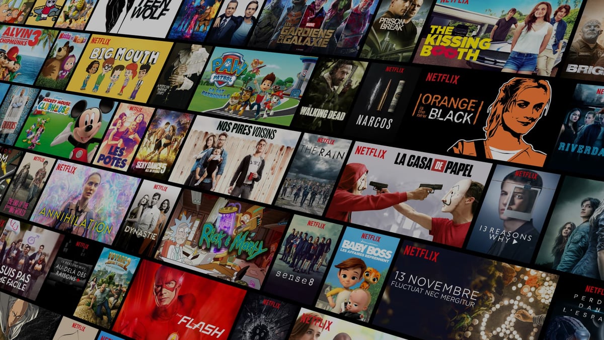 Netflix, mosaïque, séries télé, TV,