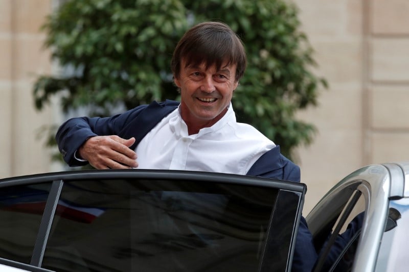 Newly appointed french minister of the ecological and social transition, nicolas hulot, arrives to attend the first cabinet meeting at the elysee palace in paris