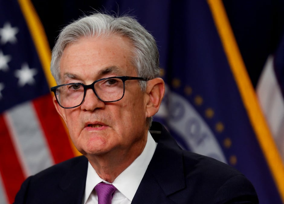 Le president de la fed, jerome powell, s'exprimant apres la decision de politique generale, a washington