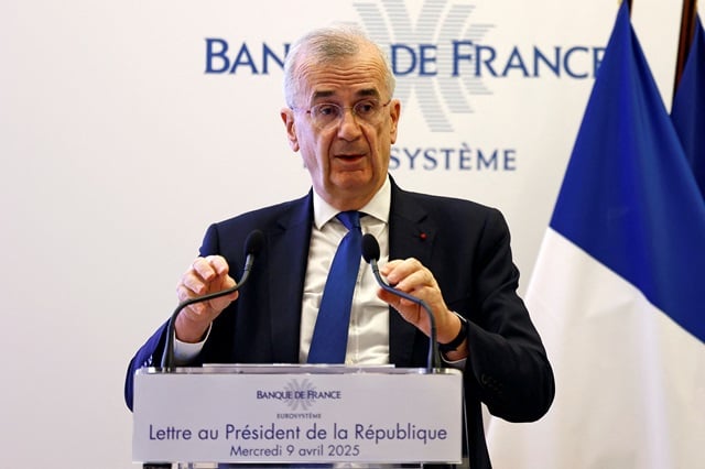 Le gouverneur de la Banque de France François Villeroy de Galhau lors de la présentation de la lettre au président de la République.