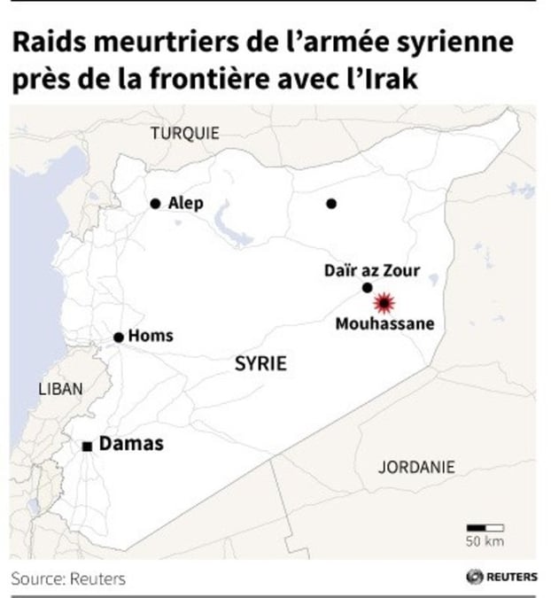 L'aviation syrienne bombarde des villes près de l'Irak, 16 morts