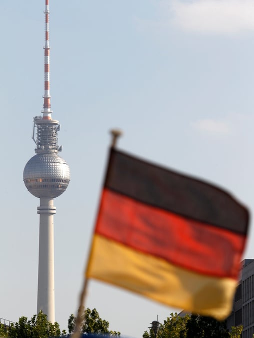 Le drapeau national allemand a berlin, en allemagne