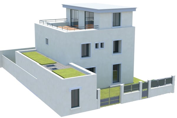 Avec le savoir-faire d'Activ Paille et le cabinet d'architecte No Man's Land, les caissons de bois, remplis de paille, rhabillent totalement une façade tout en intégrant les réseaux (ventilation double flux et chauffage).