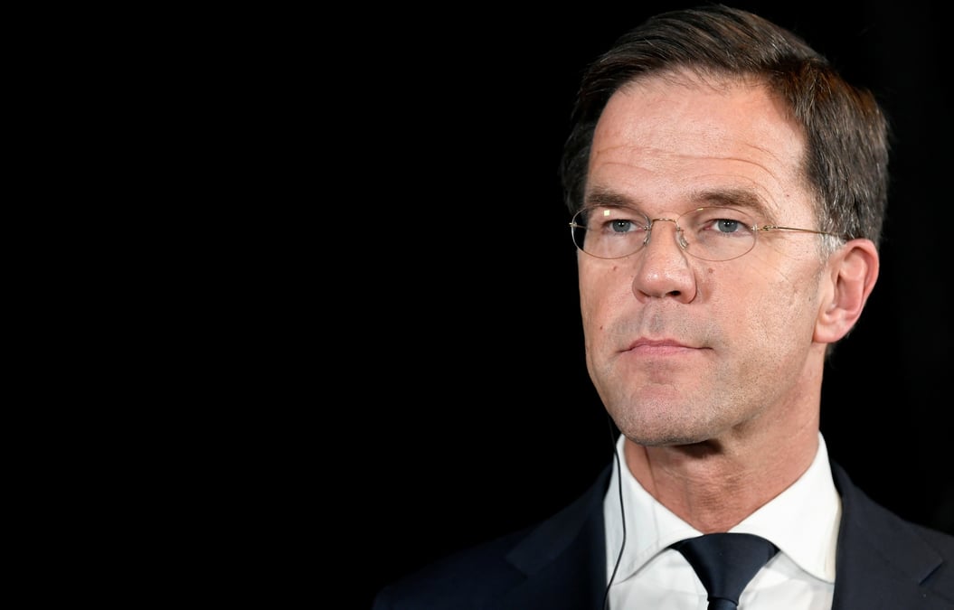 Le premier ministre neerlandais mark rutte lors d'une conference de presse a rotterdam