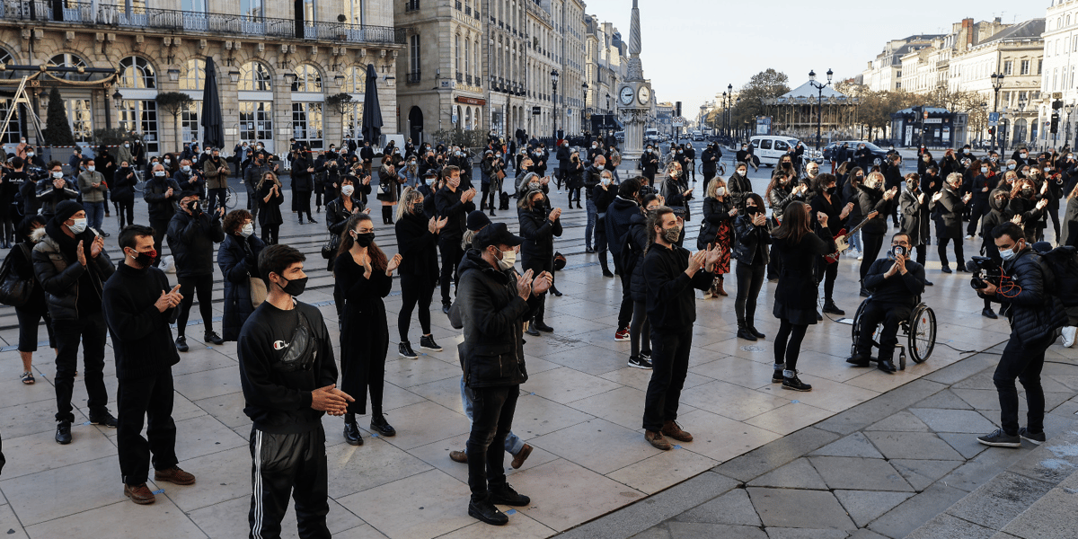 Manifestation métiers non essentiels à Bordeaux