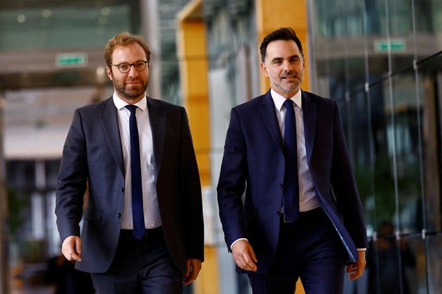 Les ministres Antoine Armand (Economie) et Laurent Saint Martin (Comptes publics) à Bercy.