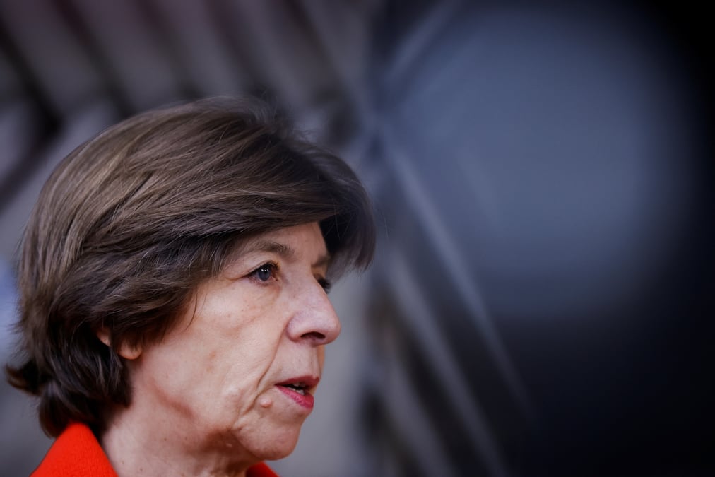 La ministre francaise des affaires etrangeres catherine colonna lors d'une reunion a bruxelles