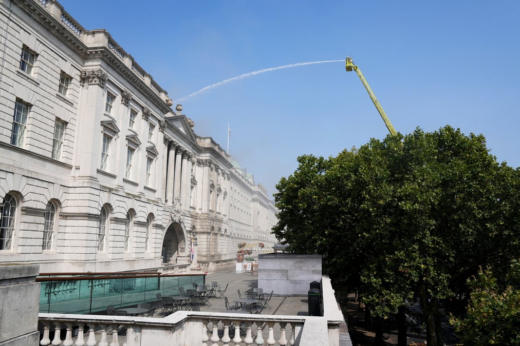Fire at somerset house in london