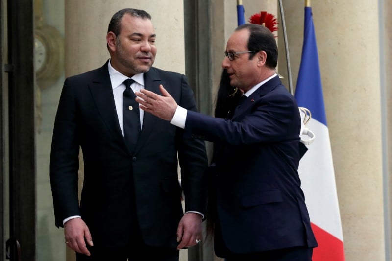 Francois hollande a tanger pour une demonstration de l'amitie franco-marocaine