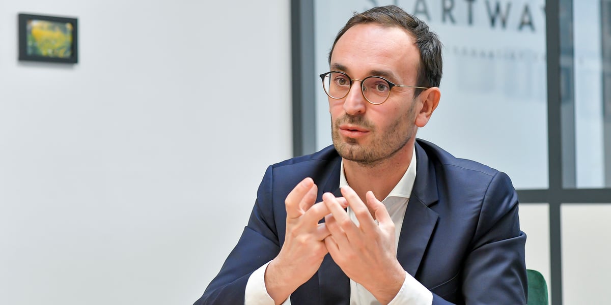 Thomas Cazenave, le candidat de Renouveau Bordeaux, investi par LREM, à l'élection municipale à Bordeaux.
