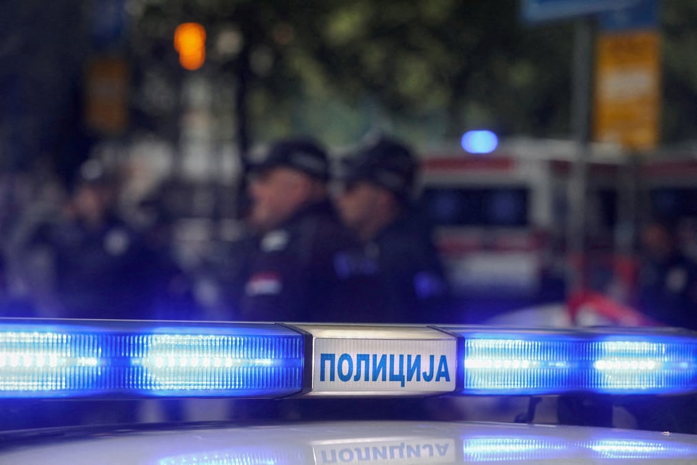 Une voiture de police a belgrade, en serbie