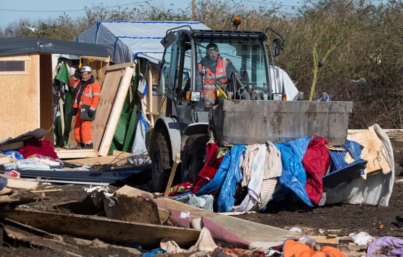 L'evacuation de la partie sud de la jungle de calais presque terminee